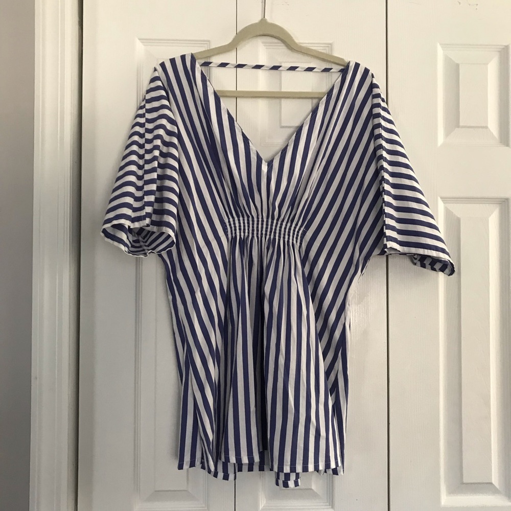 Blue whit striped shirt